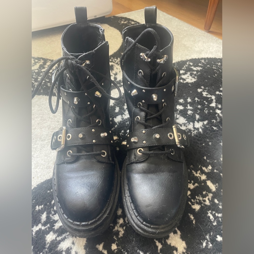 Studded combat boots